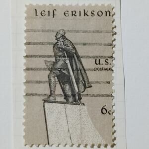 1968 US 6c Leif Erikson Norse Explorer Stamp #1359 Used Cancelled Philately